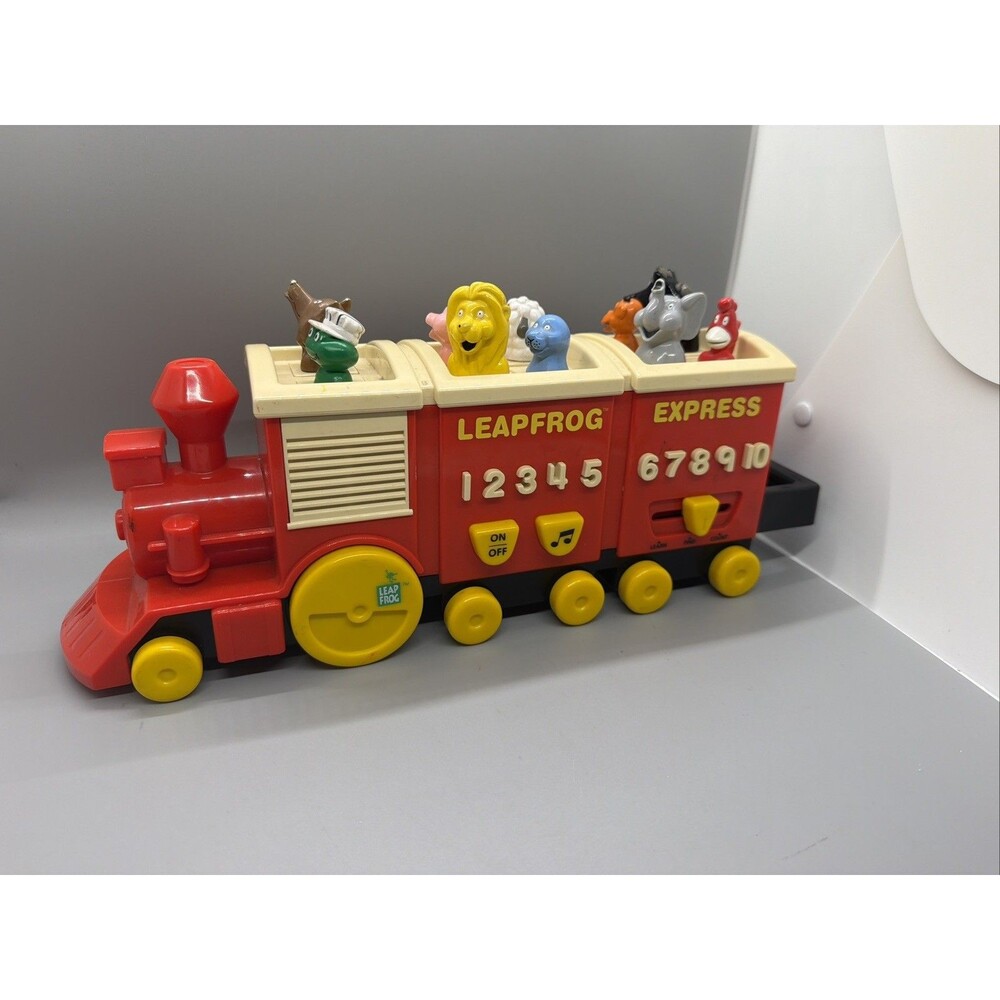VNTG 1998 LeapFrog Express Learning Train Children TOY Musical Animal Set FRENCH